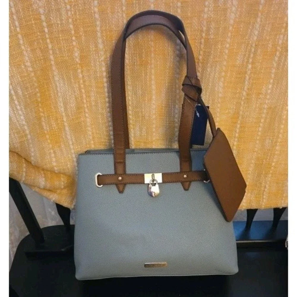 Beautiful NWT ADRIENNE VITTADINI Compartment Satchel Handbag + Pouch MSRP $190‎